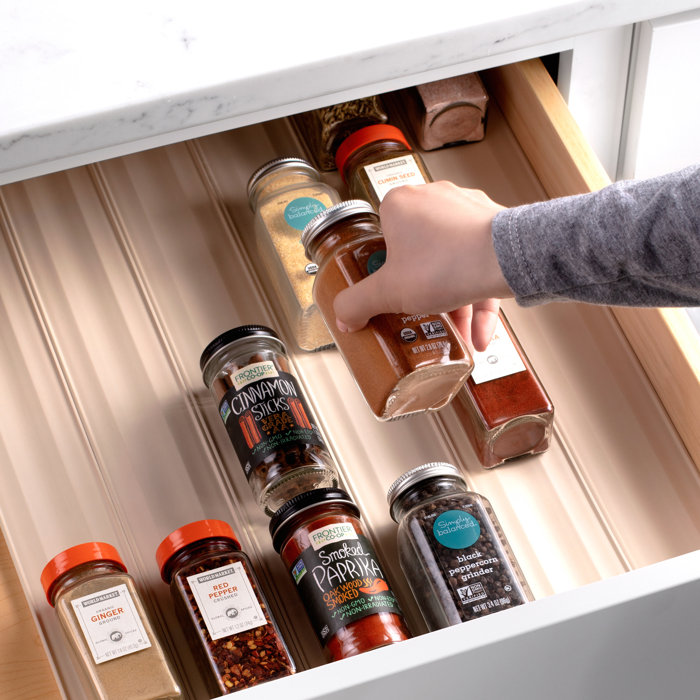 YouCopia® SpiceLiner® Adjustable Spice Drawer Liner, Spice Bottle and